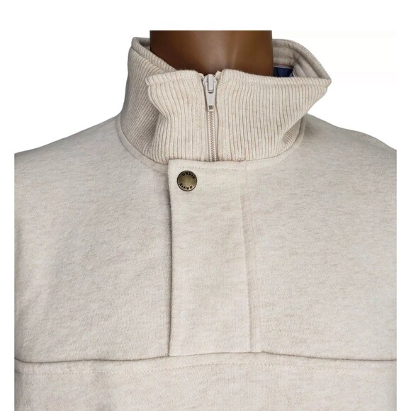 Orvis Signature Collection 1/4 Zip Snap Pullover Men's L Beige Sweatshirt - Picture 1 of 7